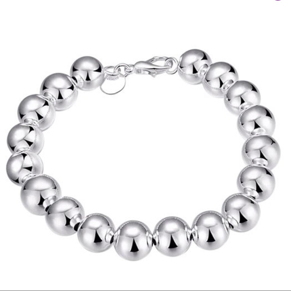 Silvertone Beaded Bracelet